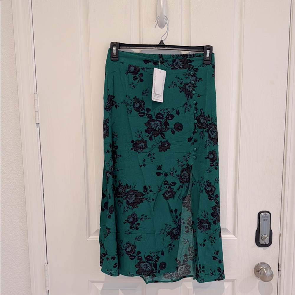 Band of the free ETTA EMERALD FLORAL MIDI SKIRT - Picture 7 of 12